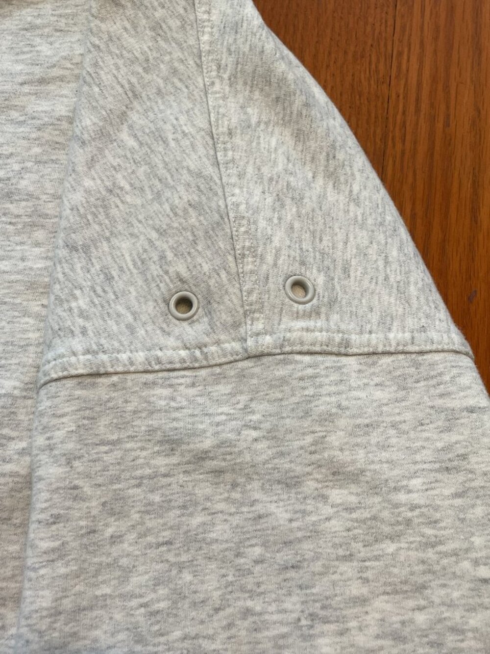 FLX: Oversized-fit Light Grey Sweatshirt with Grommet detail - Picture 3 of 5